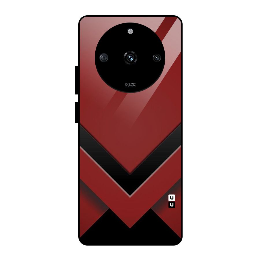 Red Black Fold Glass Back Case for Realme Narzo 60 5G