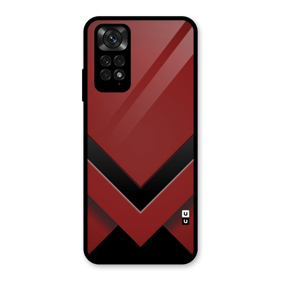Red Black Fold Glass Back Case for Redmi Note 11S