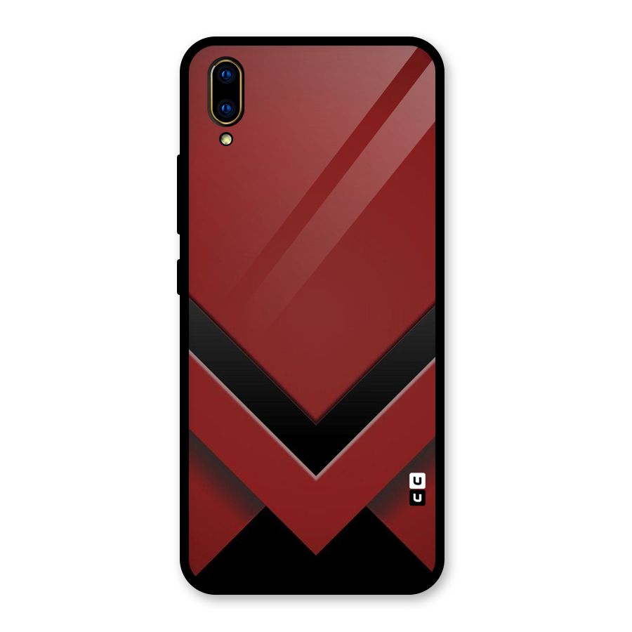 Red Black Fold Glass Back Case for Vivo V11 Pro