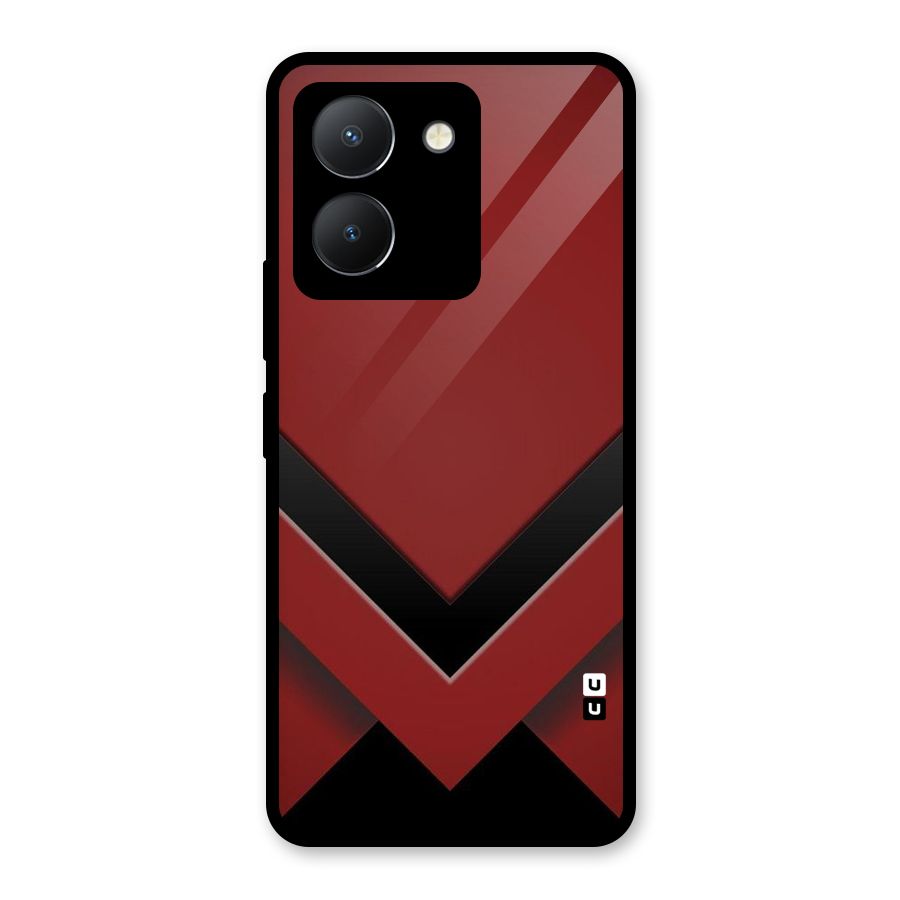 Red Black Fold Glass Back Case for Vivo Y36