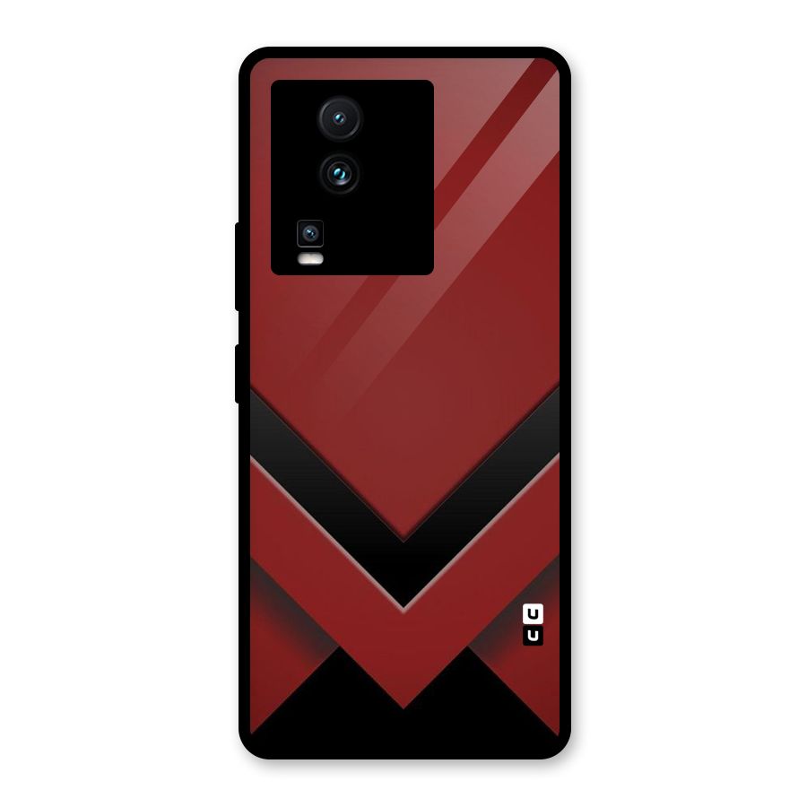 Red Black Fold Glass Back Case for Vivo iQOO Neo 7 Pro