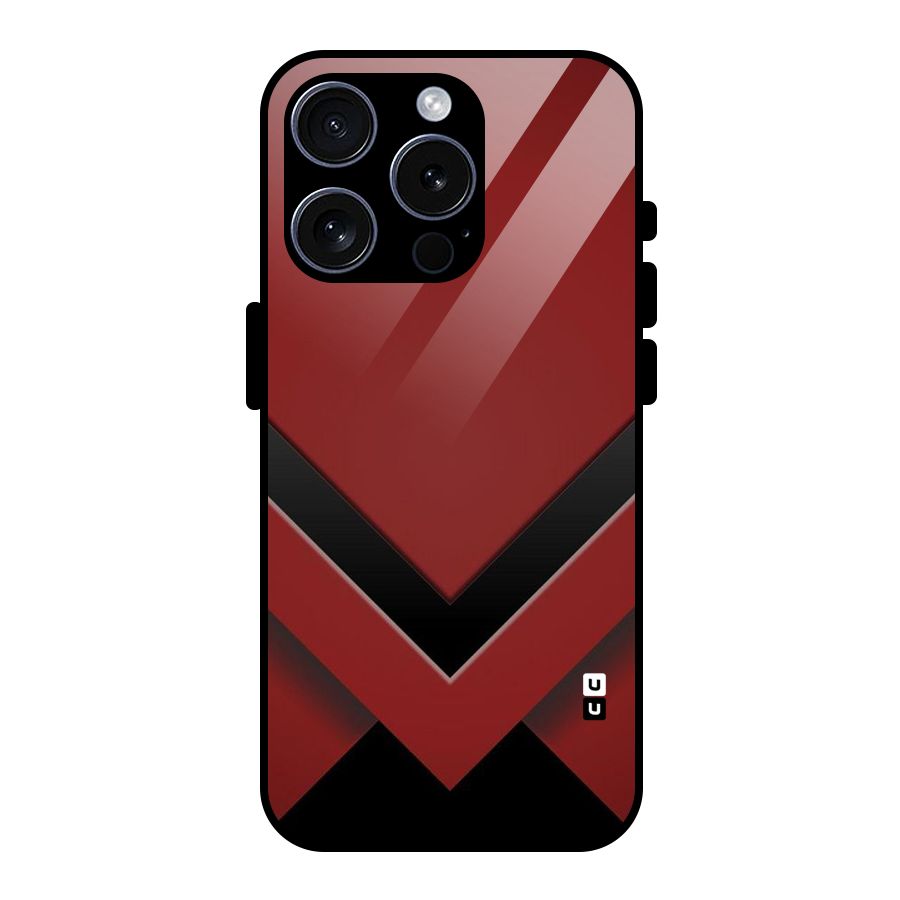 Red Black Fold Glass Back Case for iPhone 15 Pro