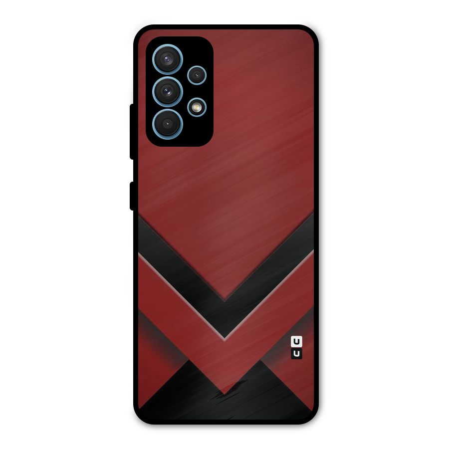 Red Black Fold Metal Back Case for Galaxy A32