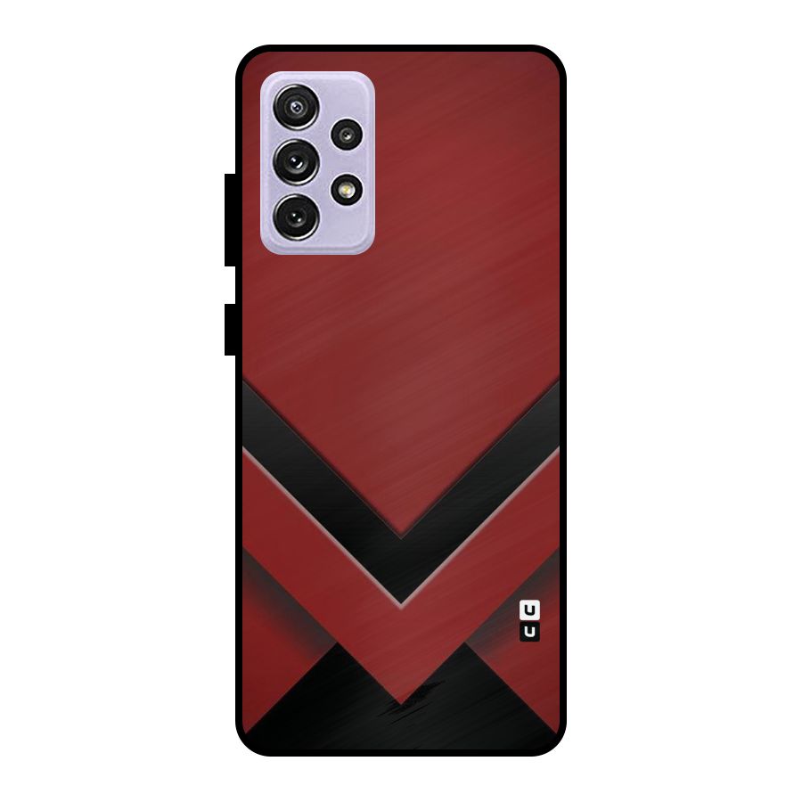 Red Black Fold Metal Back Case for Galaxy A72