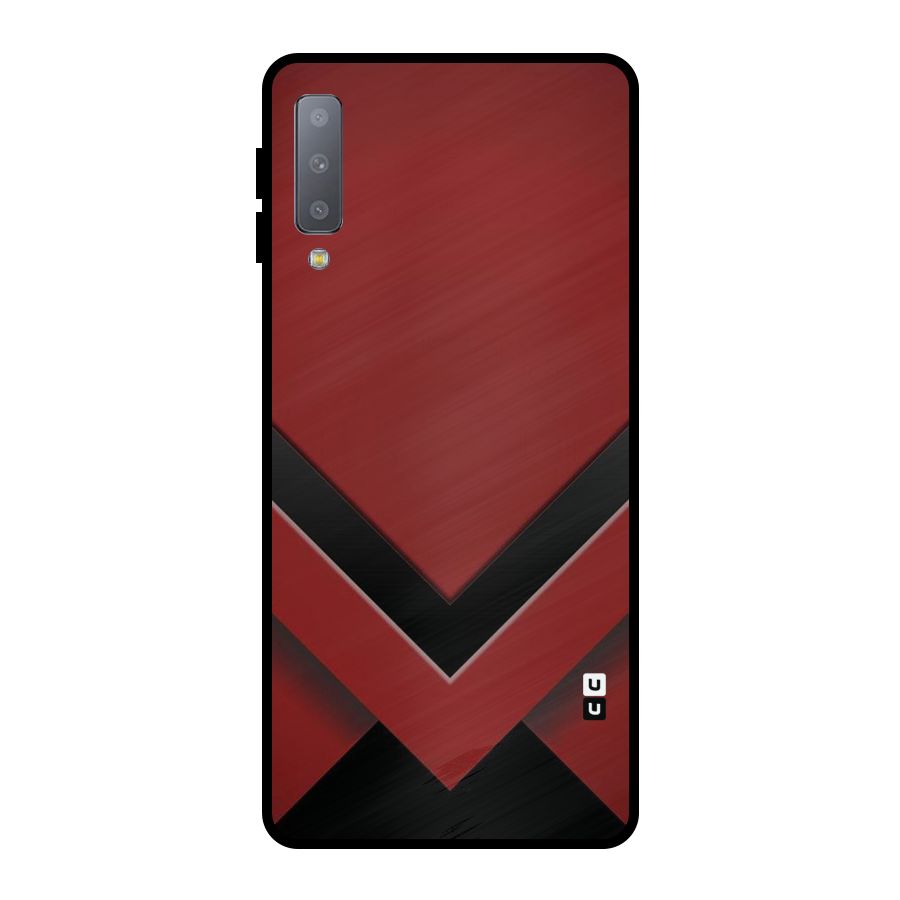 Red Black Fold Metal Back Case for Galaxy A7 (2018)