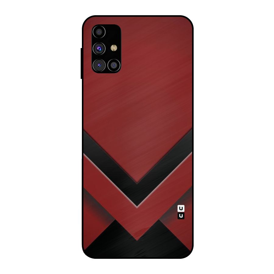 Red Black Fold Metal Back Case for Galaxy M31s