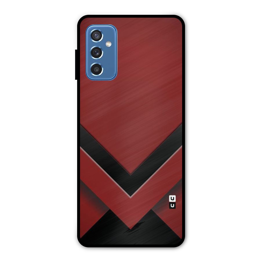 Red Black Fold Metal Back Case for Galaxy M52 5G