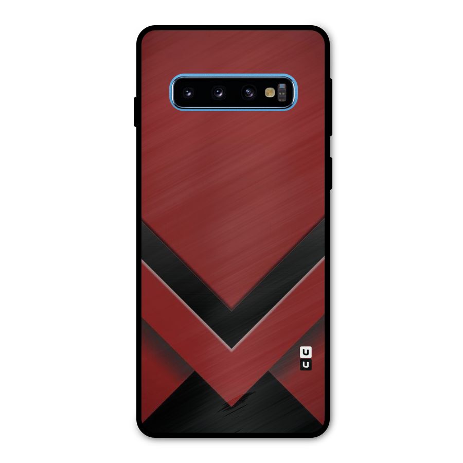 Red Black Fold Metal Back Case for Galaxy S10