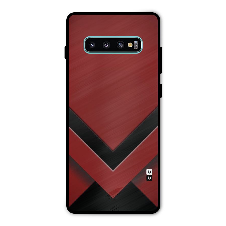 Red Black Fold Metal Back Case for Galaxy S10 Plus
