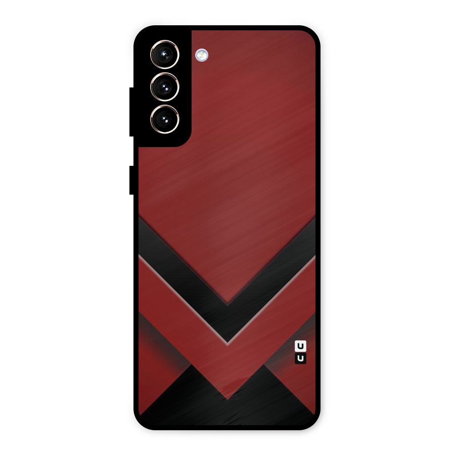 Red Black Fold Metal Back Case for Galaxy S21 Plus
