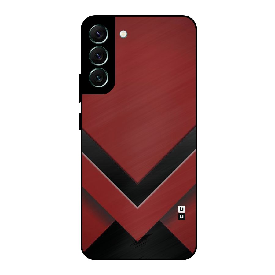 Red Black Fold Metal Back Case for Galaxy S22 Plus 5G