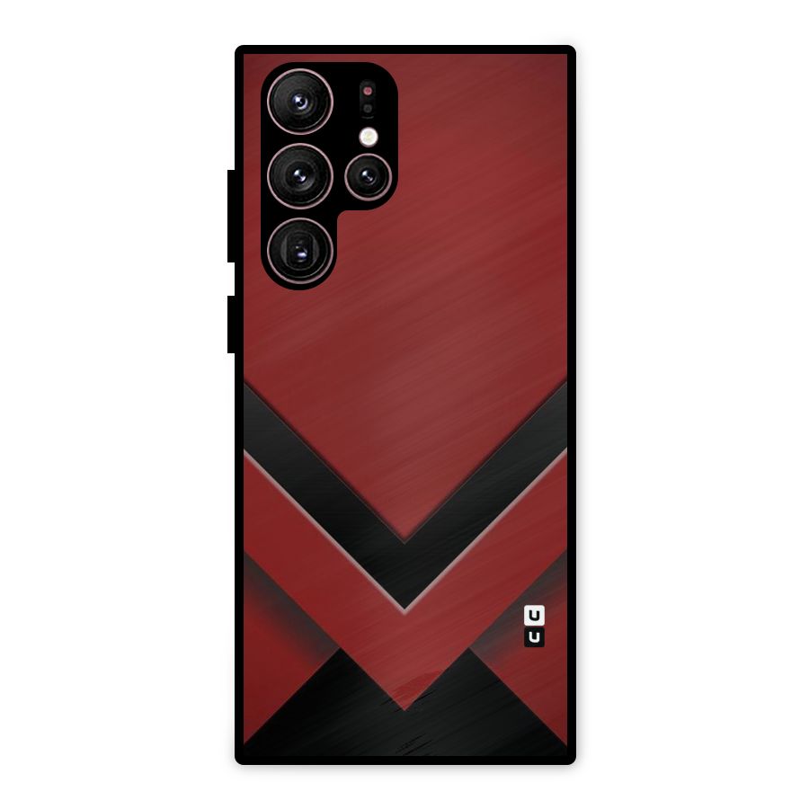 Red Black Fold Metal Back Case for Galaxy S22 Ultra 5G