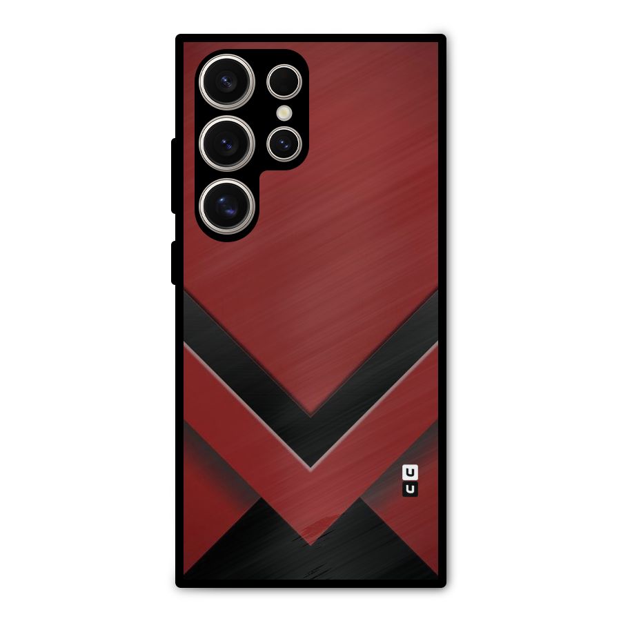 Red Black Fold Metal Back Case for Galaxy S24 Ultra