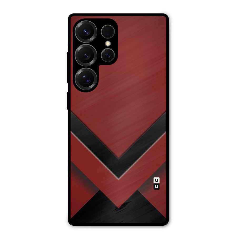 Red Black Fold Metal Back Case for Galaxy S25 Ultra