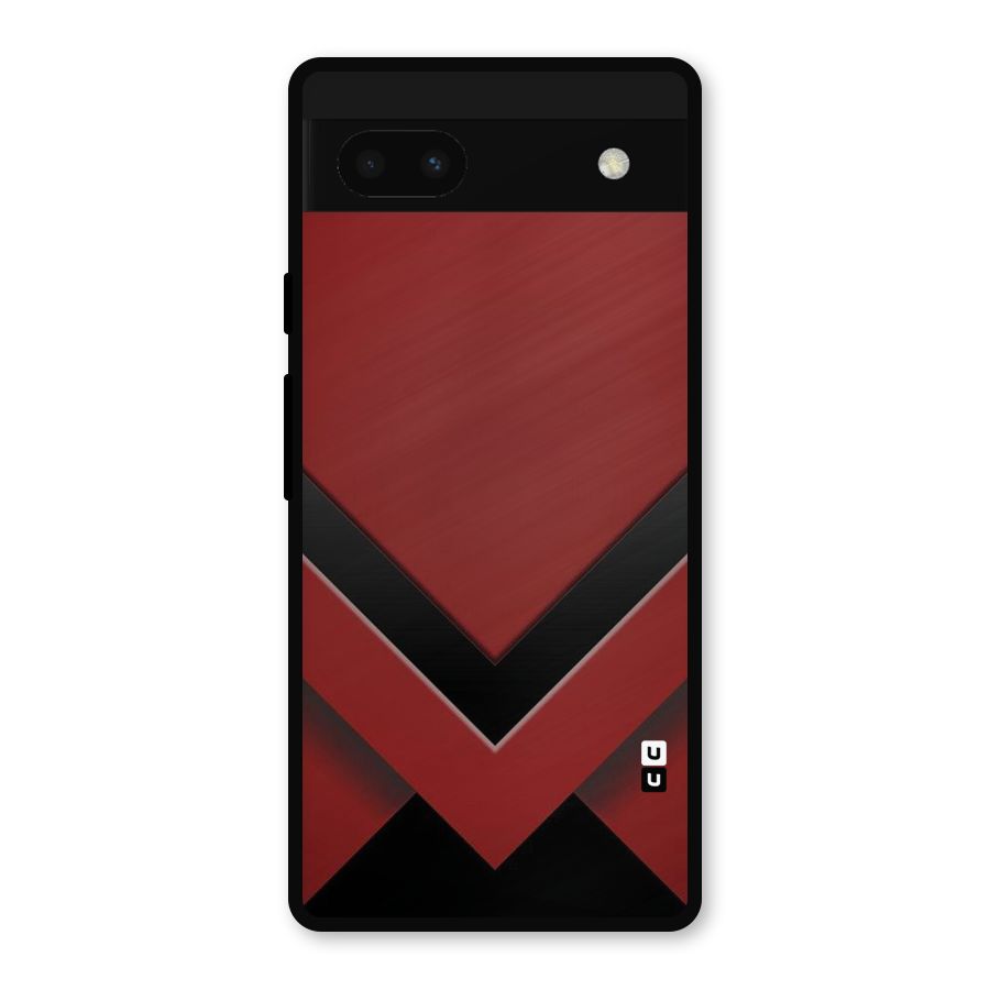 Red Black Fold Metal Back Case for Google Pixel 6a