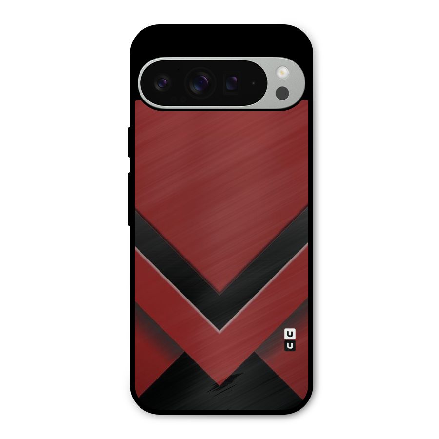 Red Black Fold Metal Back Case for Google Pixel 9 Pro XL