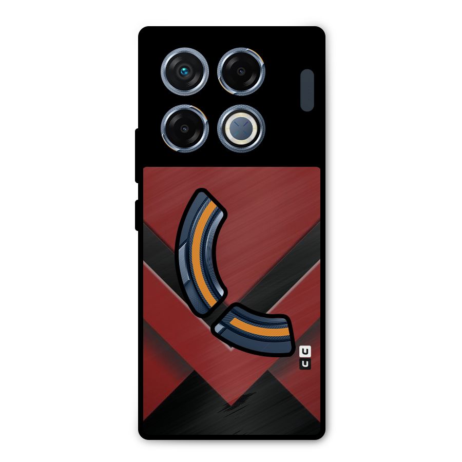 Red Black Fold Metal Back Case for Infinix GT 20 Pro