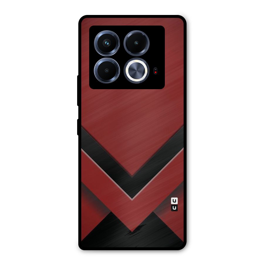 Red Black Fold Metal Back Case for Infinix Note 40 5G