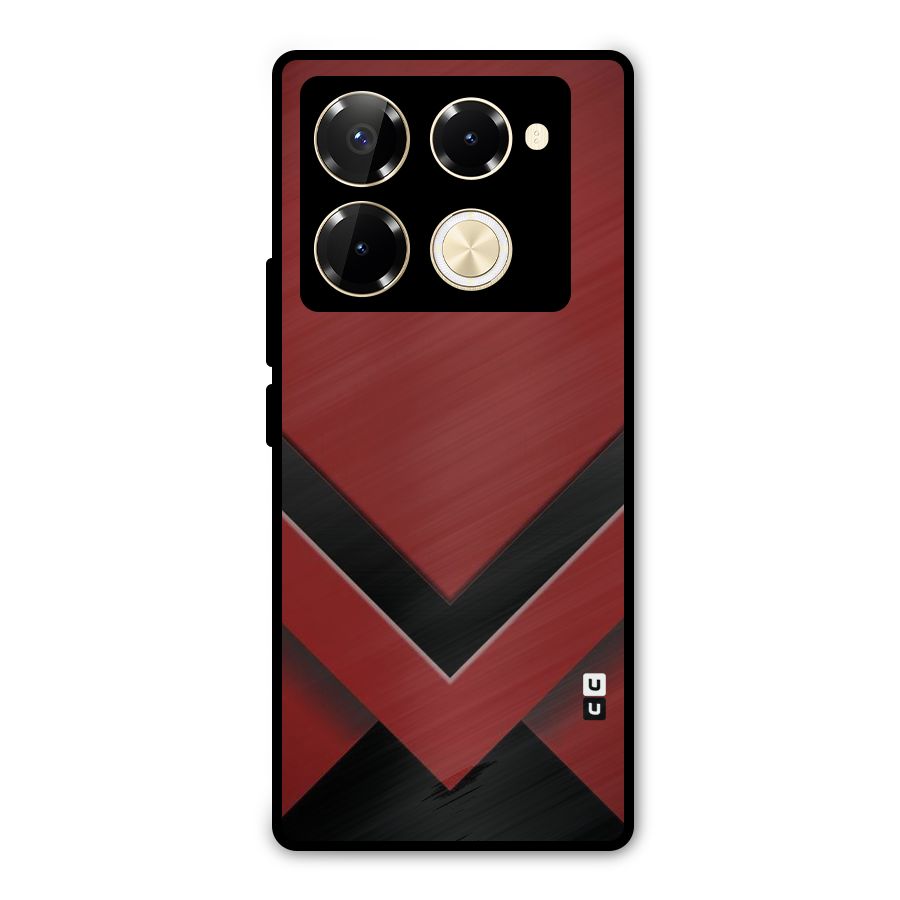 Red Black Fold Metal Back Case for Infinix Note 40 Pro