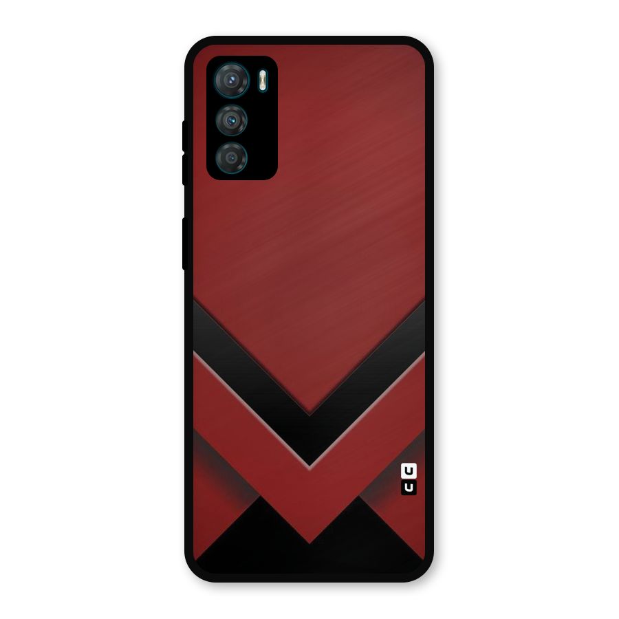 Red Black Fold Metal Back Case for Moto G42
