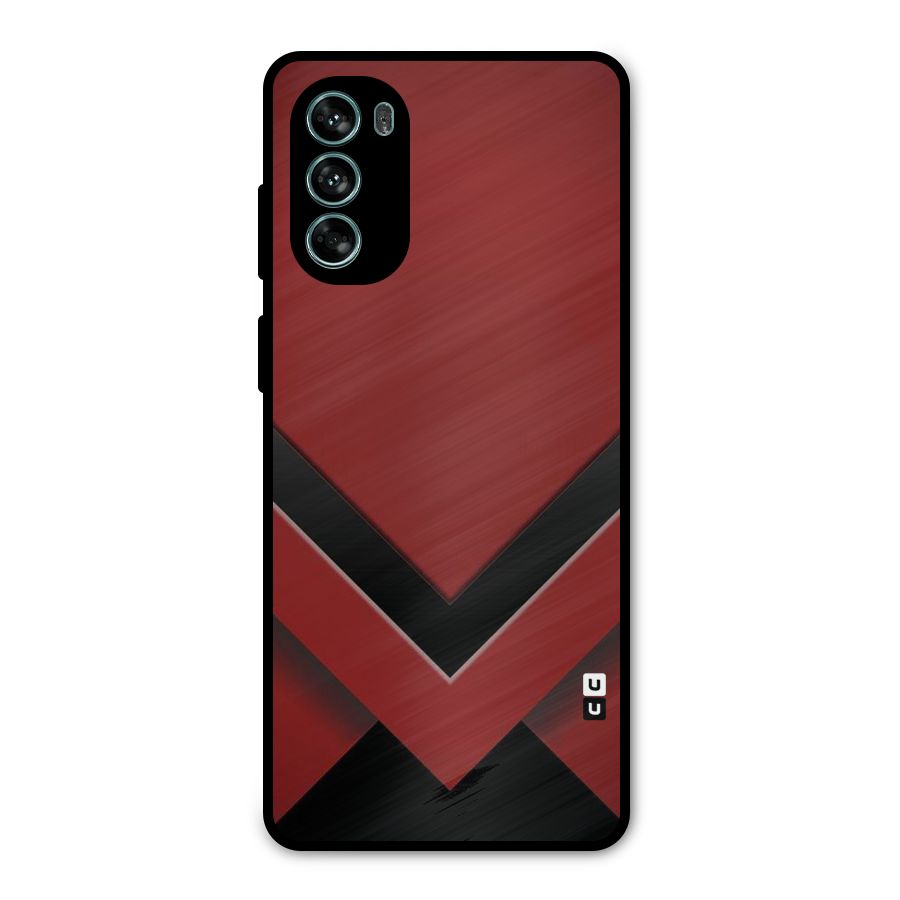 Red Black Fold Metal Back Case for Moto G62