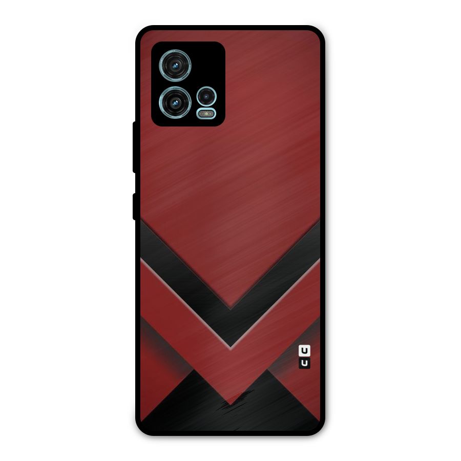 Red Black Fold Metal Back Case for Moto G72