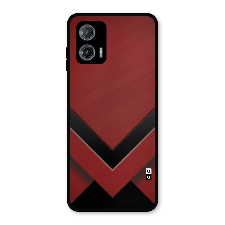 Red Black Fold Metal Back Case for Moto G73