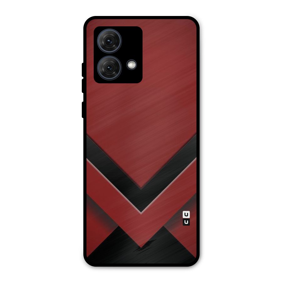 Red Black Fold Metal Back Case for Moto G84