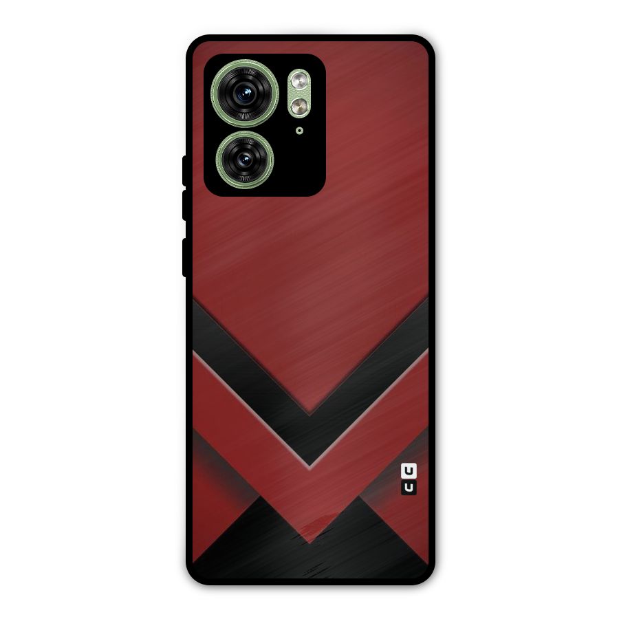 Red Black Fold Metal Back Case for Motorola Edge 40 5G