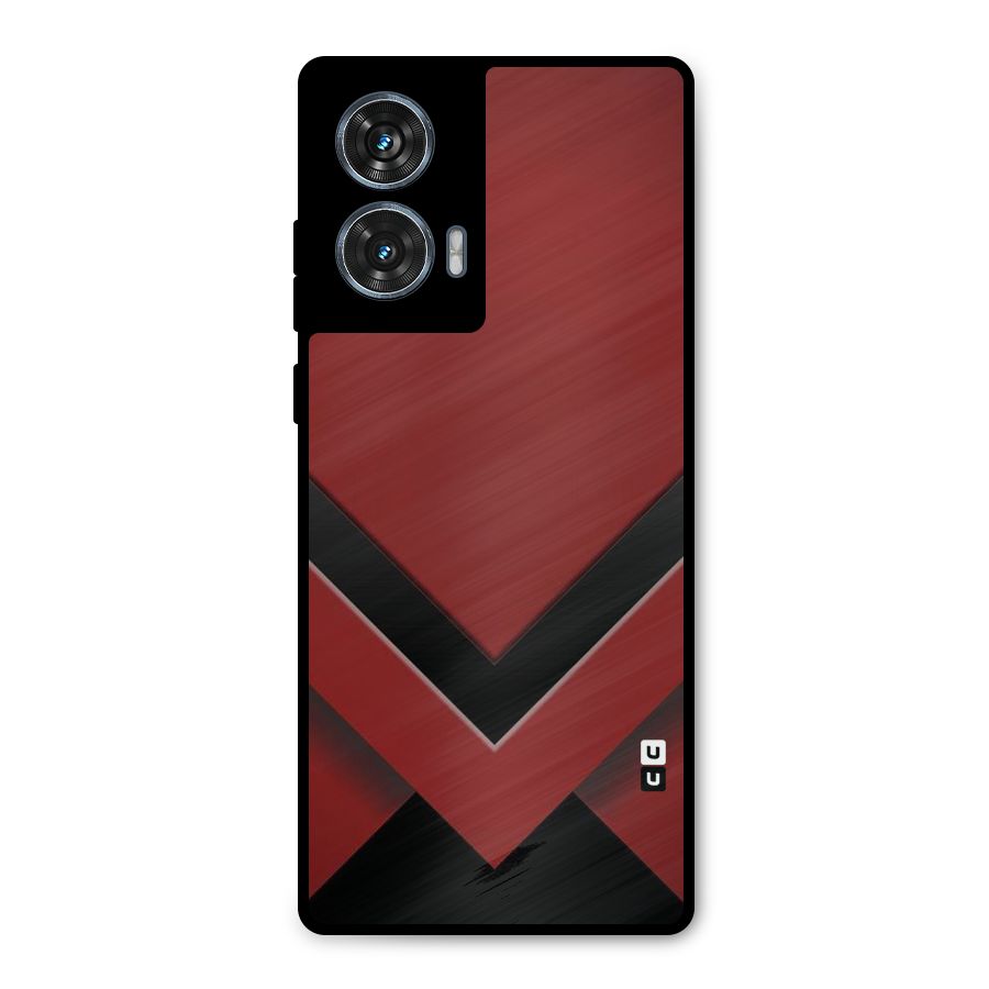 Red Black Fold Metal Back Case for Motorola Edge 50 Fusion