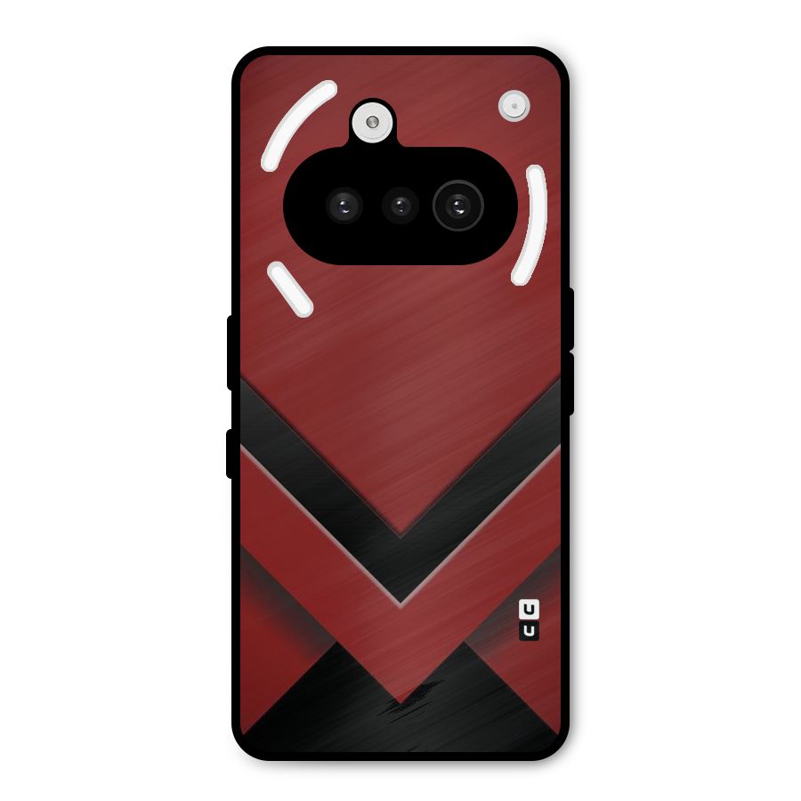 Red Black Fold Metal Back Case for Nothing Phone 3a