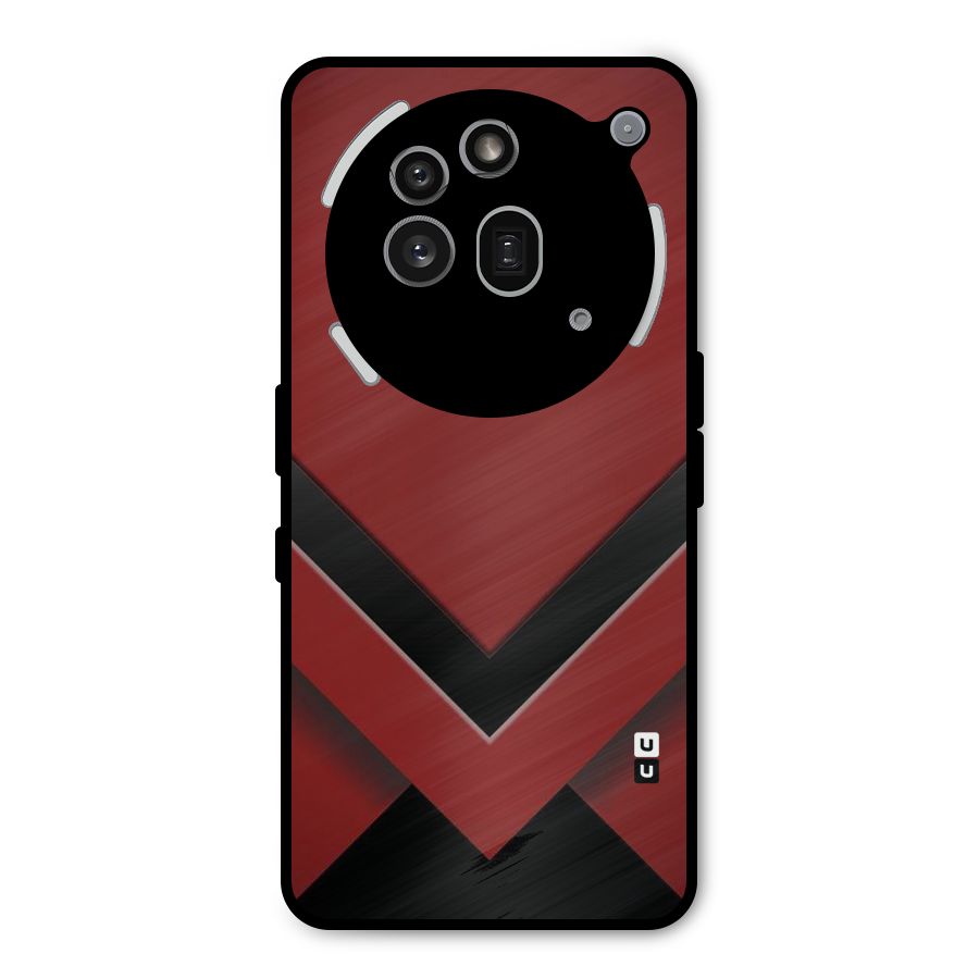 Red Black Fold Metal Back Case for Nothing Phone 3a Pro