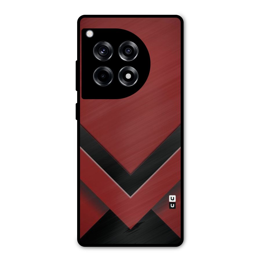Red Black Fold Metal Back Case for OnePlus 12R