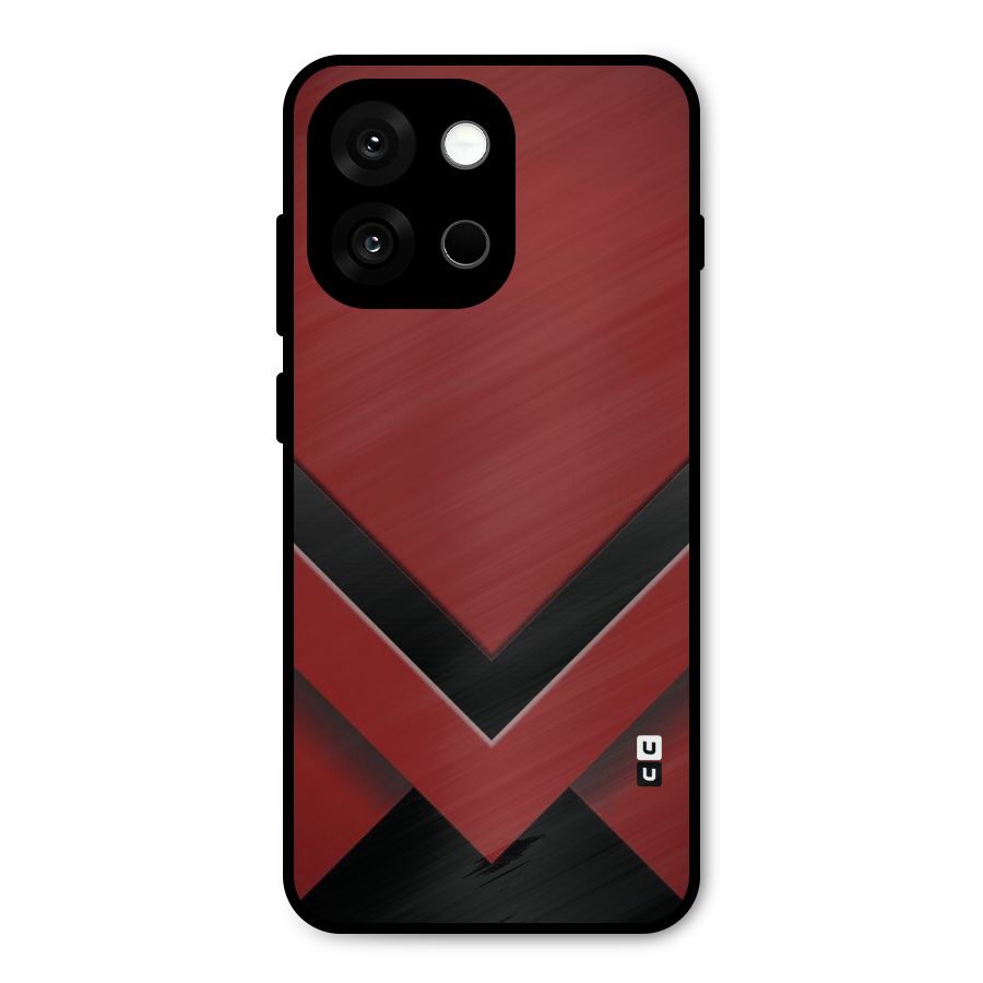 Red Black Fold Metal Back Case for OnePlus 13s