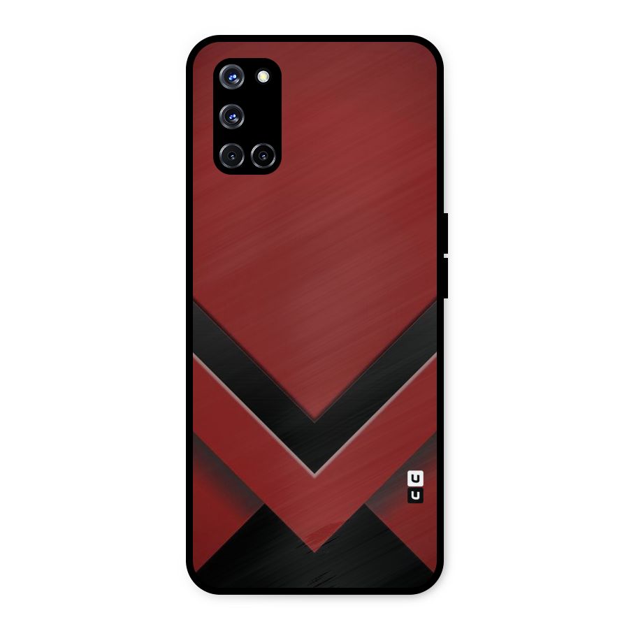 Red Black Fold Metal Back Case for Oppo A52