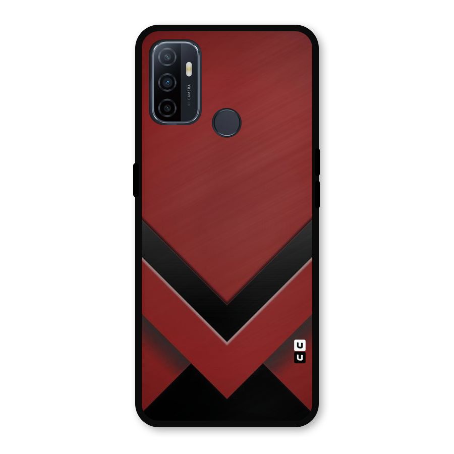 Red Black Fold Metal Back Case for Oppo A53