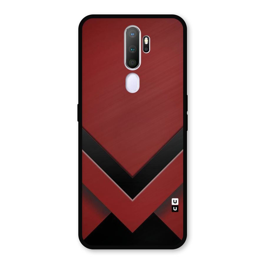 Red Black Fold Metal Back Case for Oppo A5 (2020)