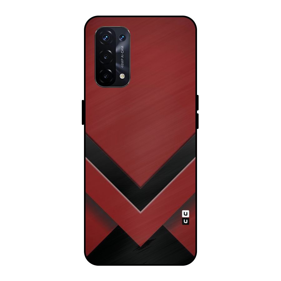 Red Black Fold Metal Back Case for Oppo A74 5G