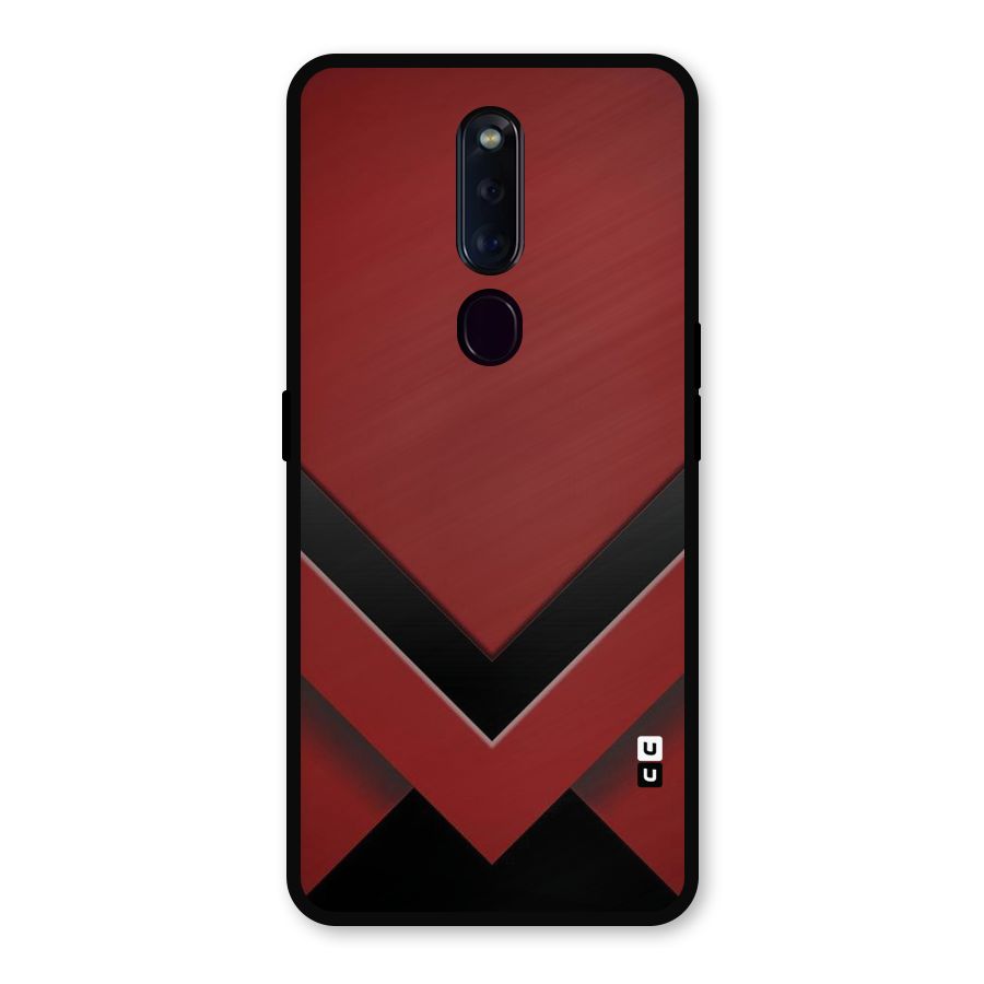Red Black Fold Metal Back Case for Oppo F11 Pro