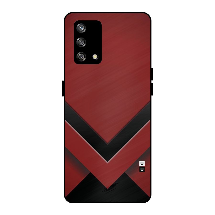 Red Black Fold Metal Back Case for Oppo F19