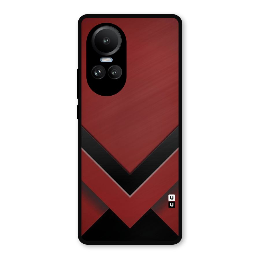Red Black Fold Metal Back Case for Oppo Reno10