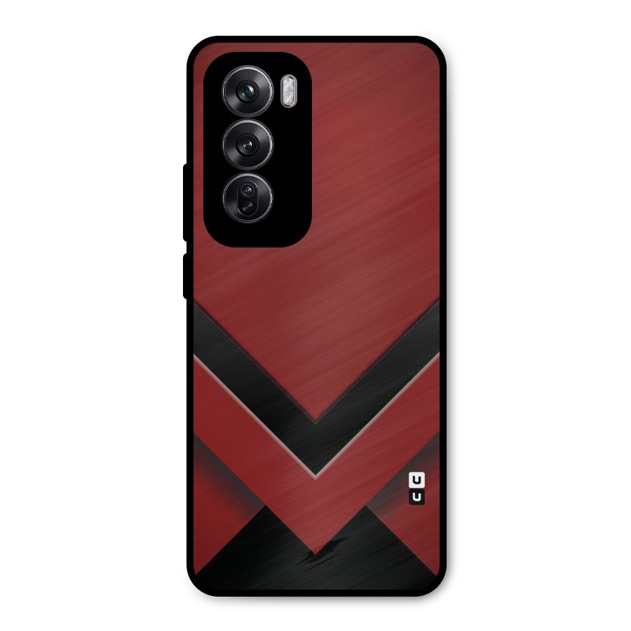 Red Black Fold Metal Back Case for Oppo Reno12 Pro