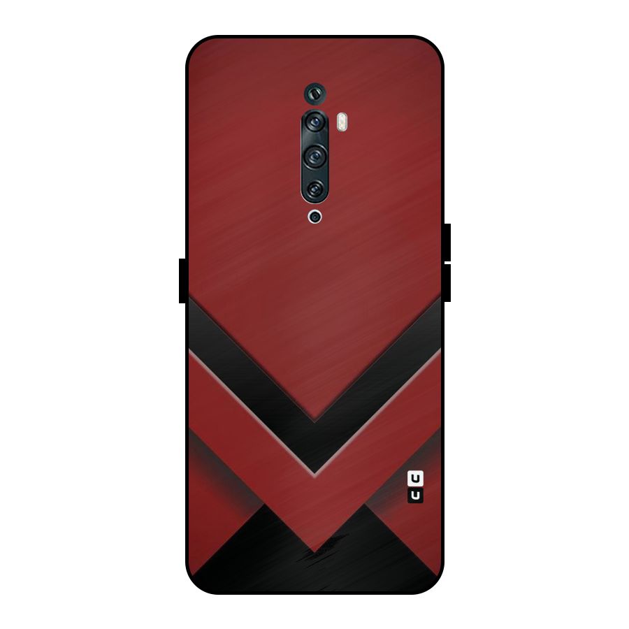 Red Black Fold Metal Back Case for Oppo Reno2 Z