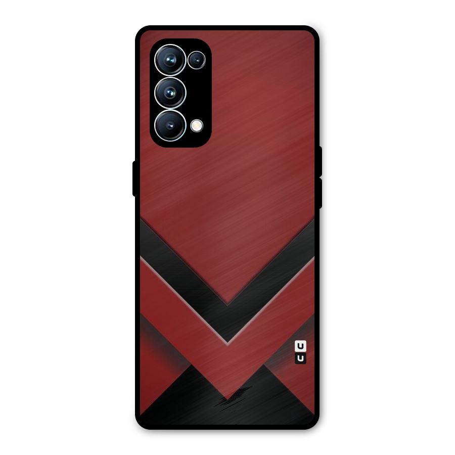 Red Black Fold Metal Back Case for Oppo Reno5 Pro 5G