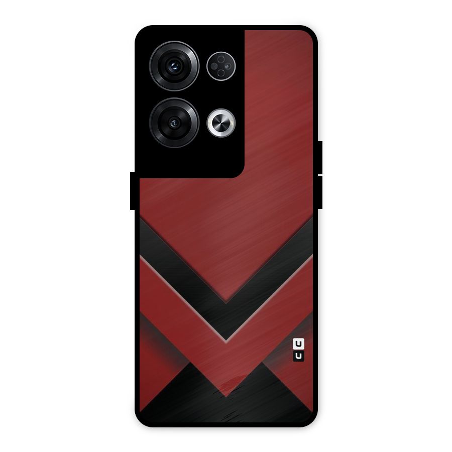 Red Black Fold Metal Back Case for Oppo Reno8 Pro 5G