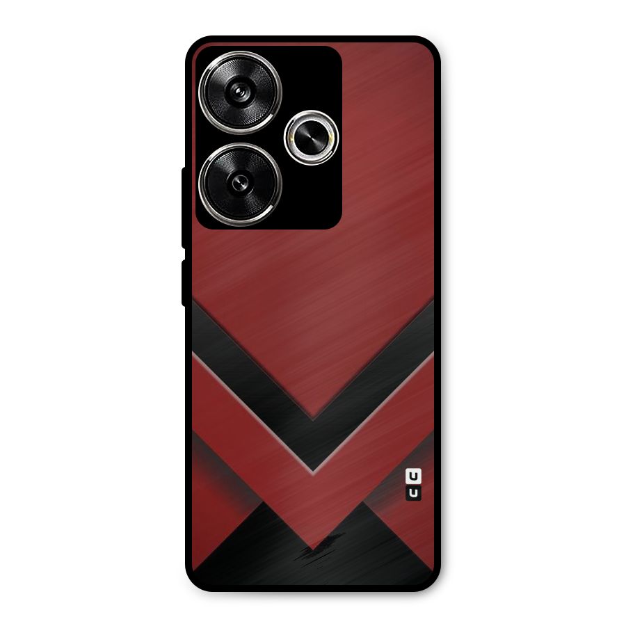 Red Black Fold Metal Back Case for Poco F6