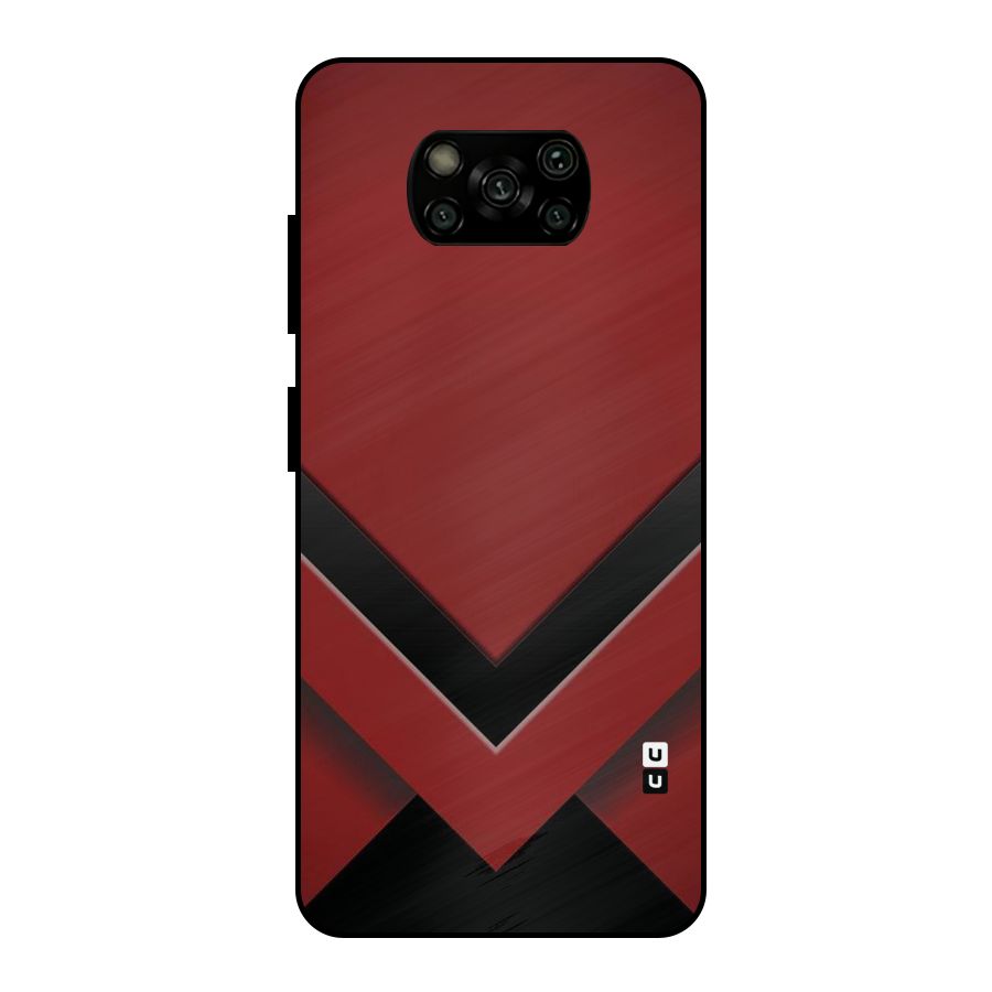 Red Black Fold Metal Back Case for Poco X3