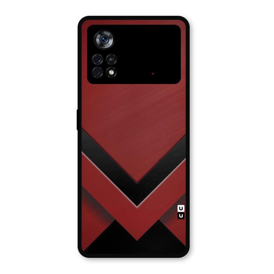 Red Black Fold Metal Back Case for Poco X4 Pro 5G
