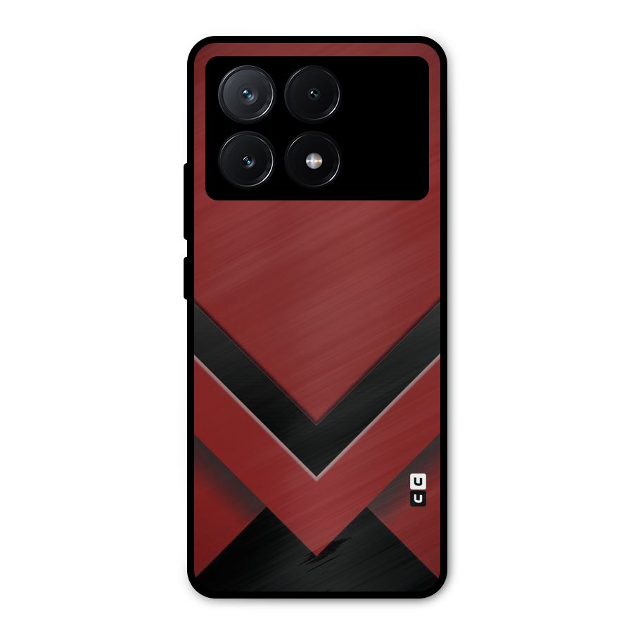 Red Black Fold Metal Back Case for Poco X6 Pro