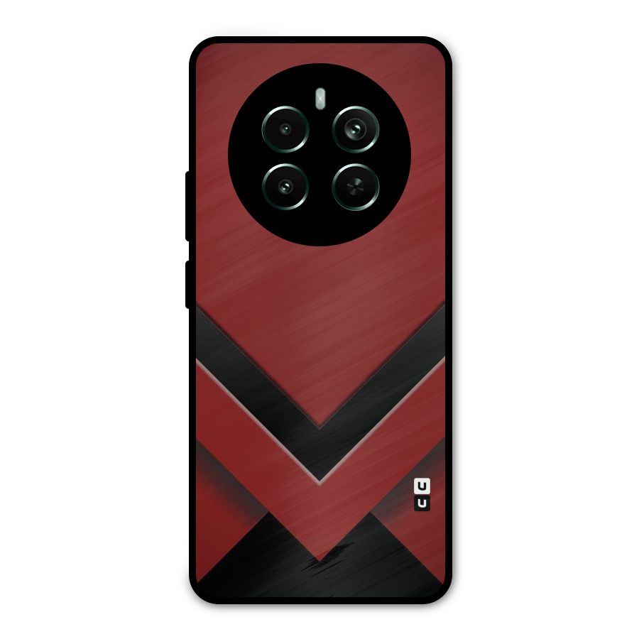 Red Black Fold Metal Back Case for Realme 12 Pro Plus